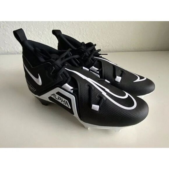 Nike Alpha Menace Pro 3 Mid Football Cleats Men's Black Size 12 CT6649-001 - Picture 1 of 10